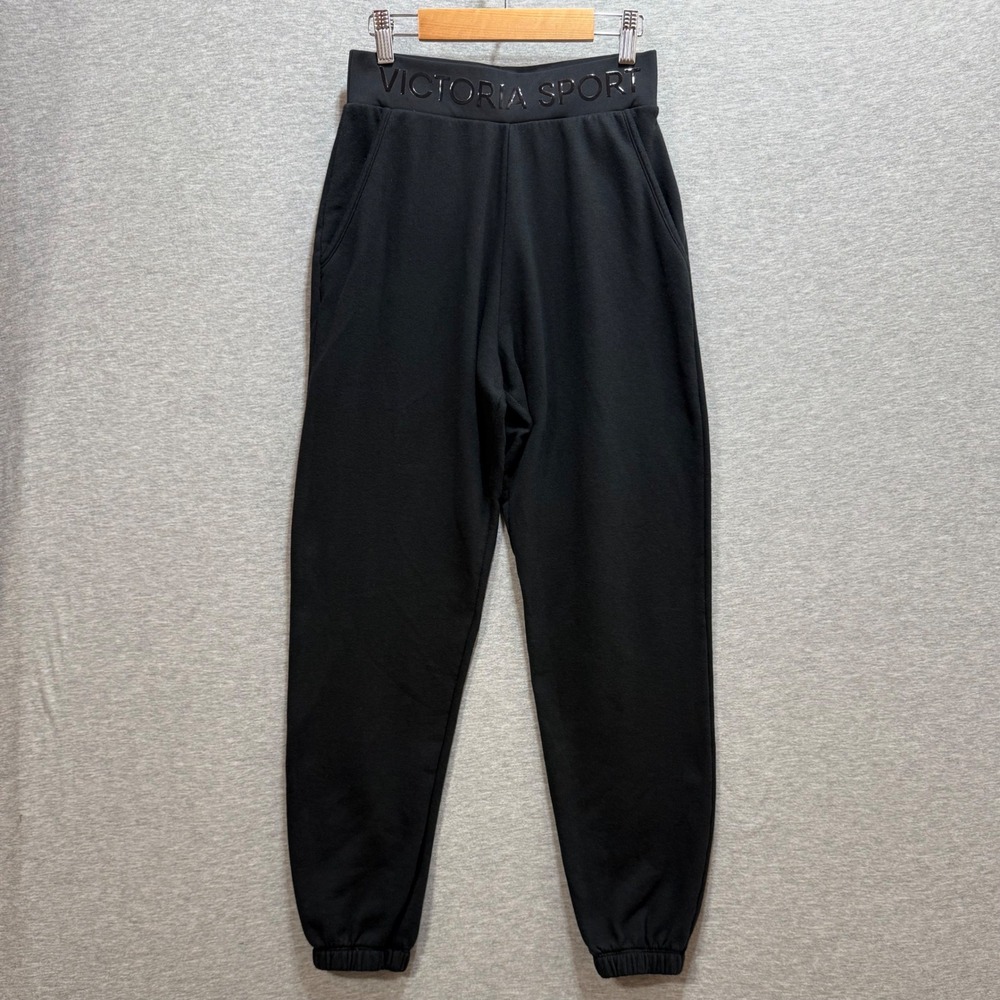 Victoria Sport Joggers Women XS Black High Waisted Logo Sweatpants Athleisure